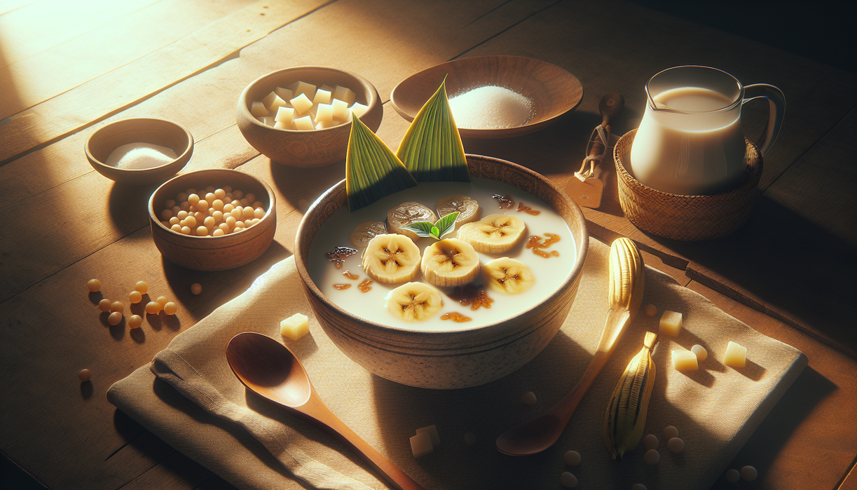 Kolak pisang manis gurih, resep mudah; pisang, santan, gula, daun pandan—nikmat dan menggiurkan. Nama: alt_text