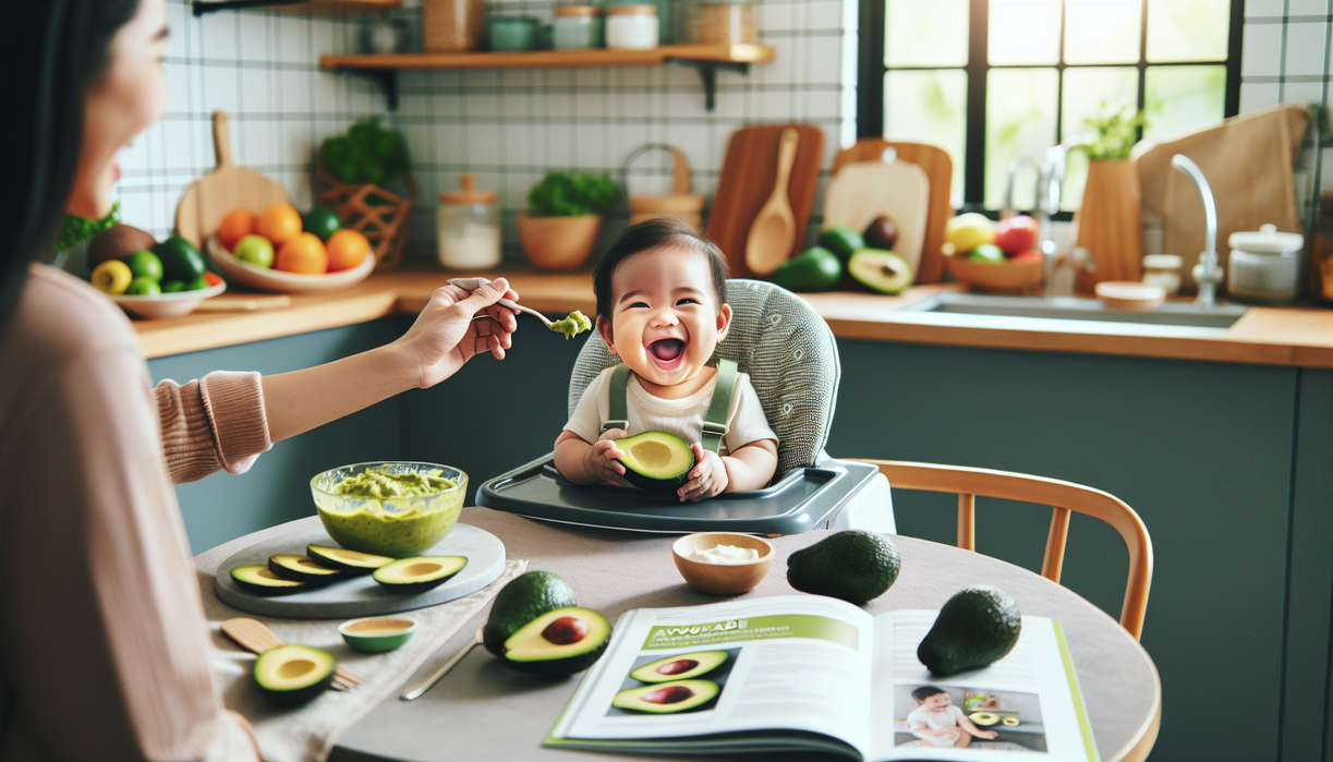 alt_text: Puree alpukat lembut, MPASI sehat untuk bayi 8 bulan, kaya nutrisi dan mudah dicerna.