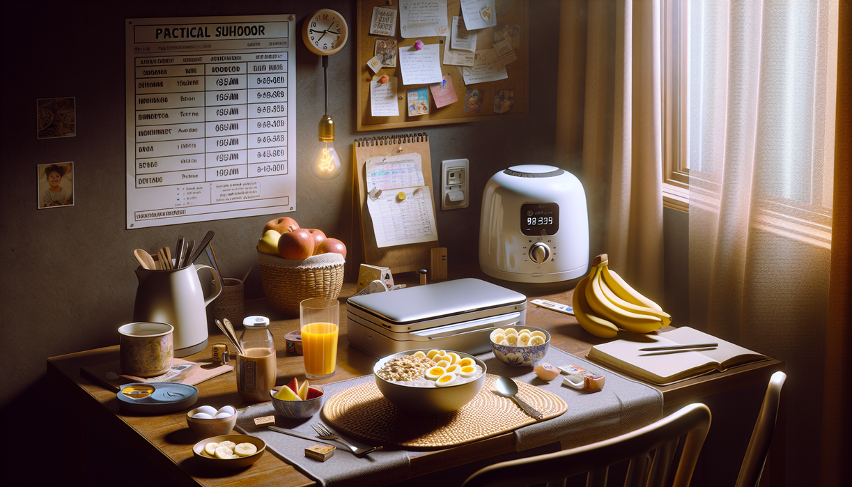 alt_text: Nasi, telur mata sapi, dan sayur sederhana disajikan untuk sahur praktis anak kos.