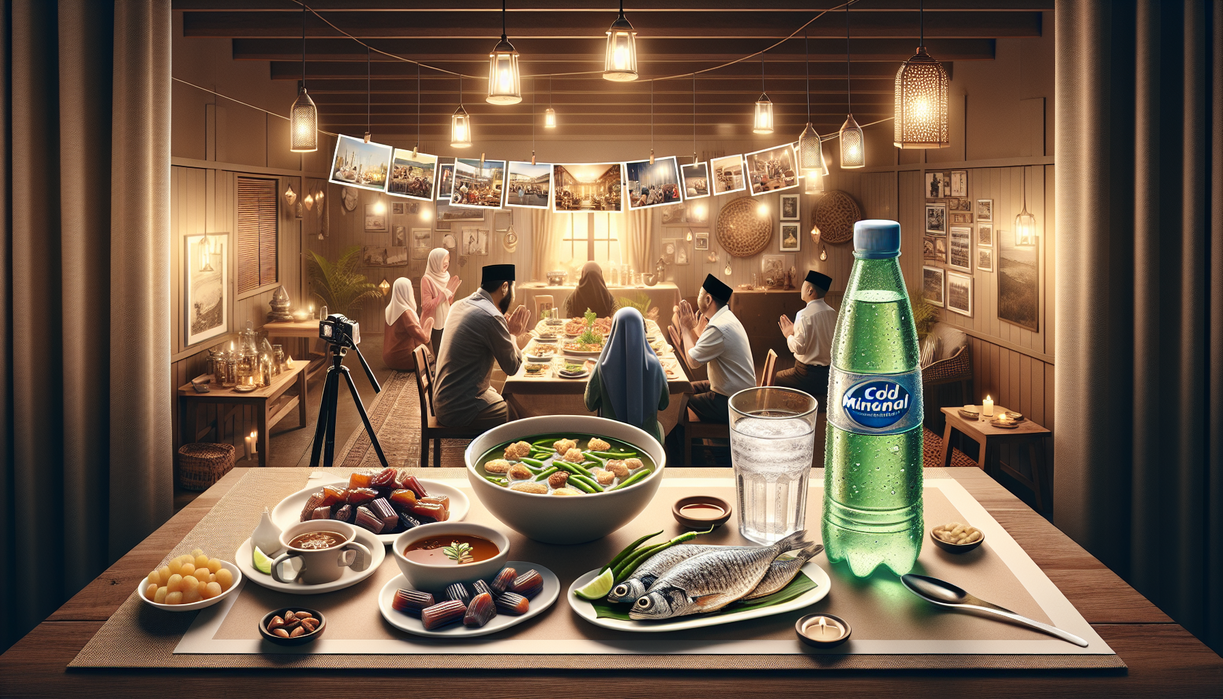 alt_text: Hidangan buka puasa dengan ikan sambal ijo pedas dan krecek lezat, tersaji hangat di meja.