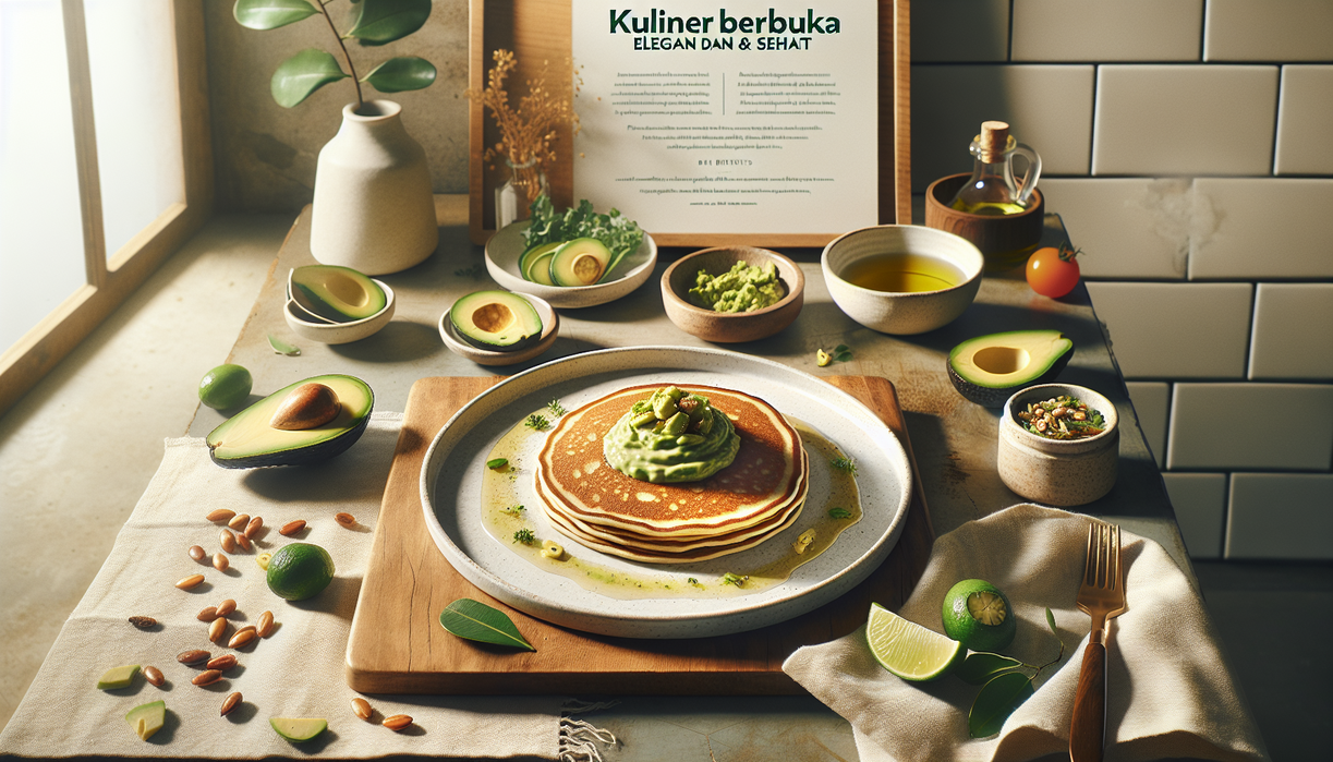 alt_text: Pancake soba dengan topping alpukat segar disajikan sebagai pilihan berbuka sehat.