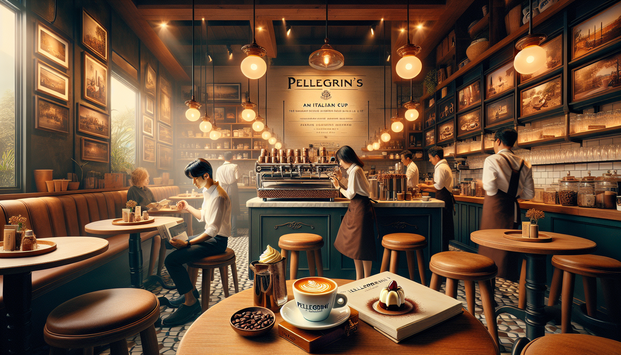 alt_text: Barista meracik kopi Italia klasik di Pellegrini’s dengan suasana kafe tradisional.