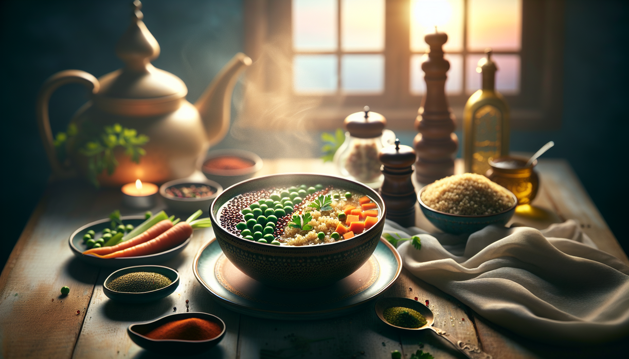 alt_text: Sup quinoa sahur, kaya nutrisi, lezat, dan ringan untuk energi tahan lama puasa.