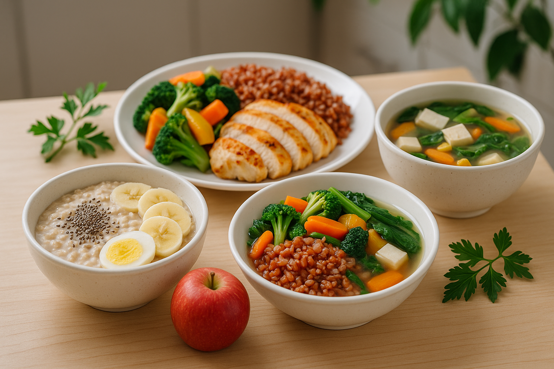 alt_text: Menu rendah kalori, seimbang, dan bergizi untuk diet sehat tanpa rasa lapar.