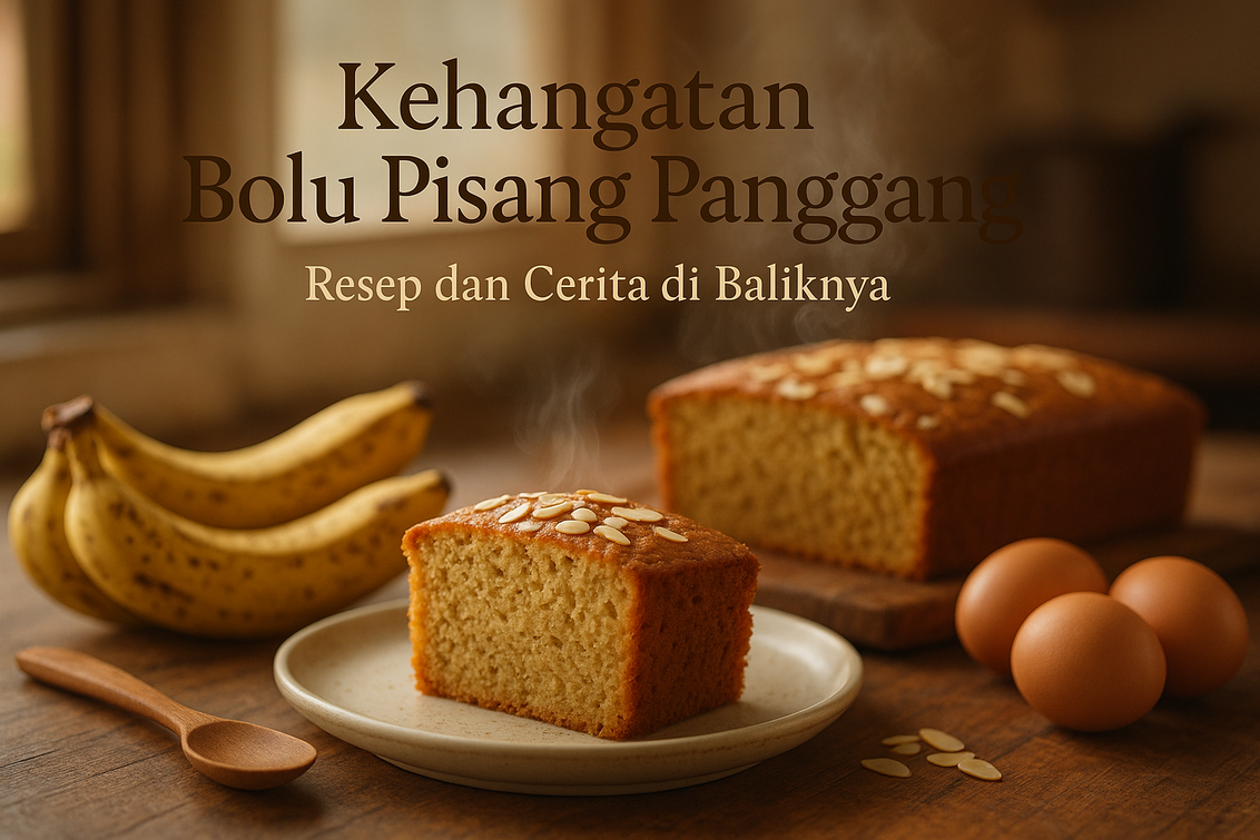 alt_text: Bolu pisang panggang lembut dengan 4 telur, tekstur tidak bantat.