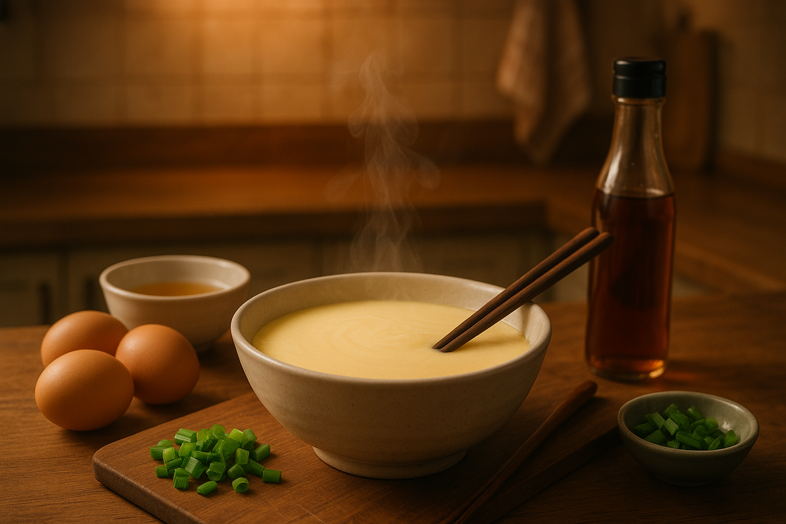alt_text: Telur kukus lembut dalam mangkuk, rahasia resep rumahan sederhana dan lezat.