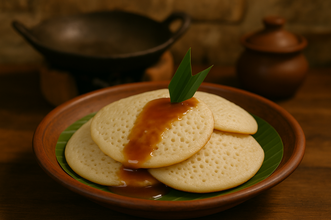 alt_text: Serabi tepung beras praktis tanpa ragi, tekstur lembut, bahan simpel, waktu memasak singkat.
